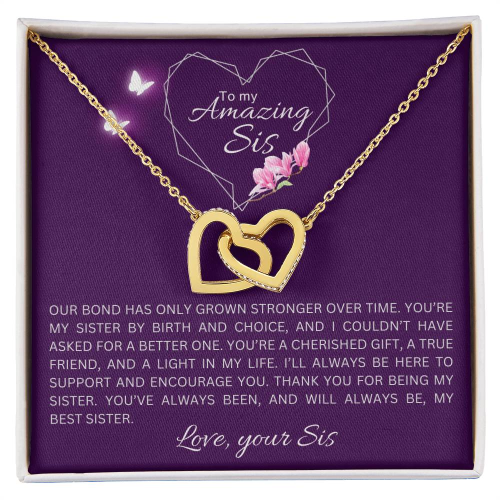 To my Sister-Interlocking Hearts Necklace