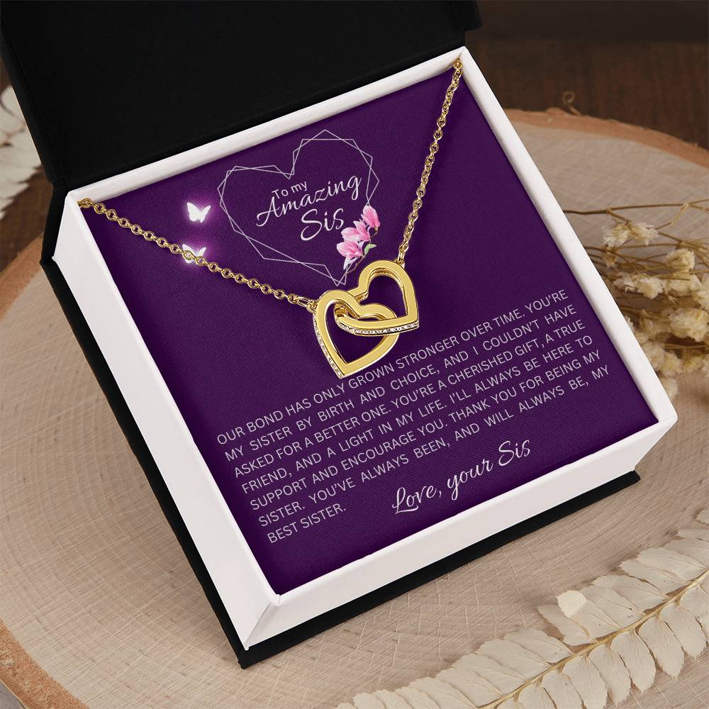 To my Sister-Interlocking Hearts Necklace