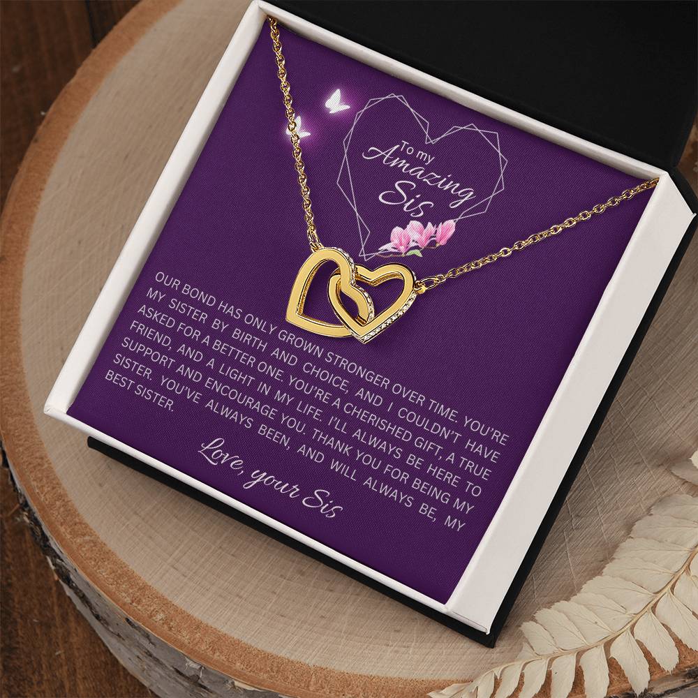To my Sister-Interlocking Hearts Necklace