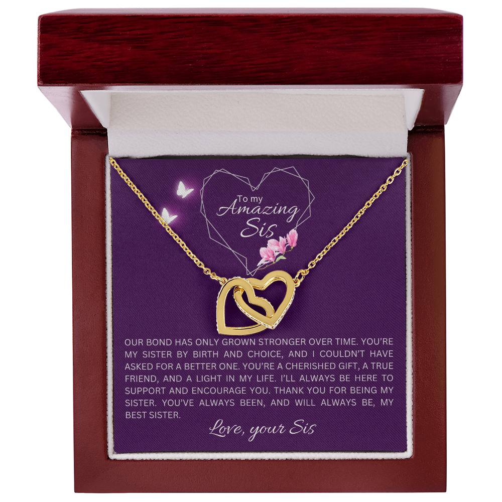 To my Sister-Interlocking Hearts Necklace