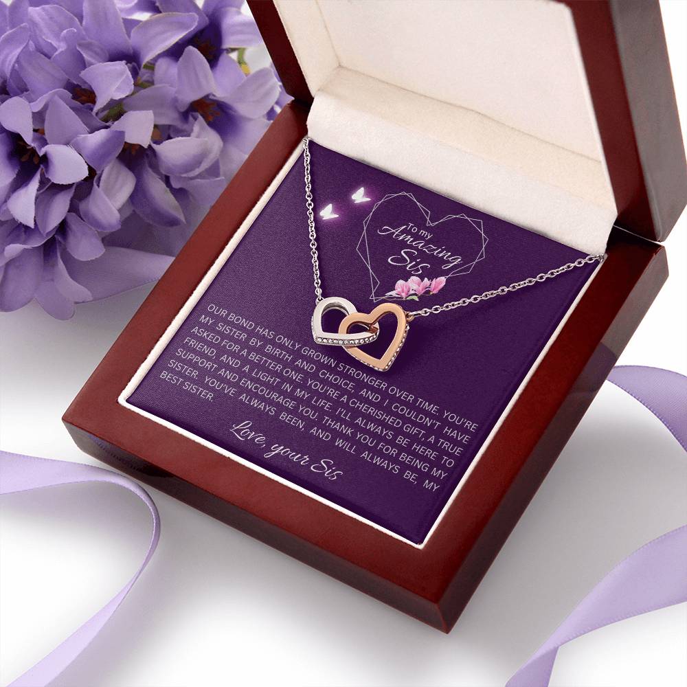 To my Sister-Interlocking Hearts Necklace