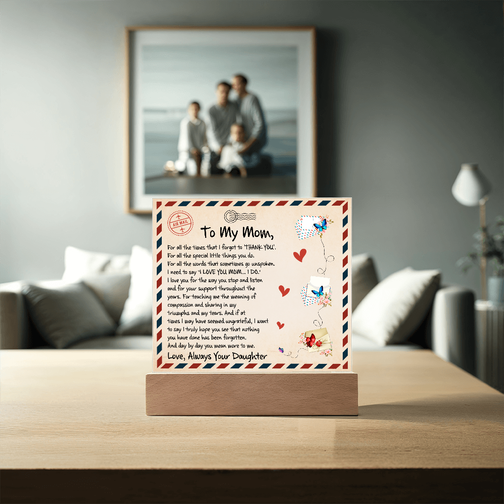 Mother gifts from daughter | Acrylic Plaque | Mother's Day Gift