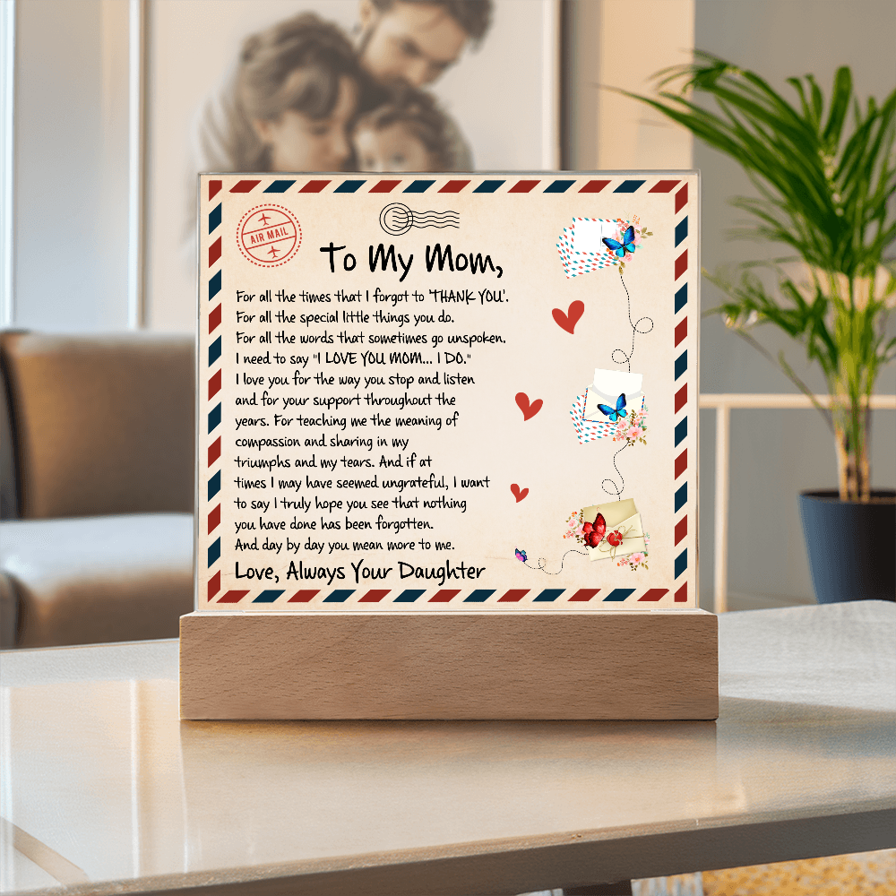 Mother gifts from daughter | Acrylic Plaque | Mother's Day Gift